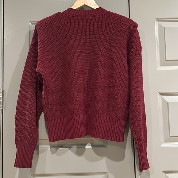 NWT Pistola Camille Strong Shoulder Sweater V Neck Merlot Burgundy Evereve - Picture 4 of 6